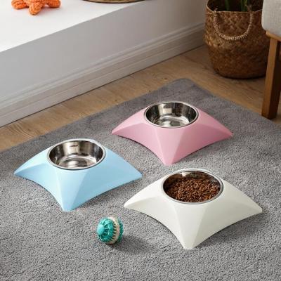 China Wholesale Non-automatic Stainless Steel Pet Bowl High Feeding Dog Bowl Bowls Feeders for sale