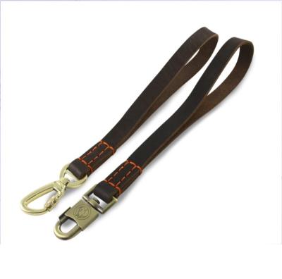 China Padded Leather Short Dog Leash For Large Dogs Short Handle Pet Leash for sale