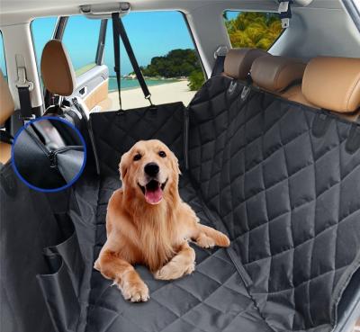 China Travel Dog Car Back Seat Protector Cover Waterproof Durable Hammock With Watch Mesh Window Side Flaps And Storage Pocket for sale