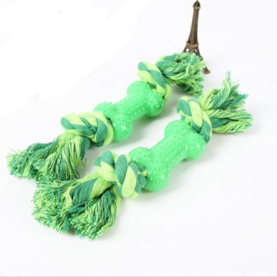 China Stocked Pet Toys Wholesale Silicone Chew Bone Durable Toy Interactive Pet Dog Toys Rope for sale