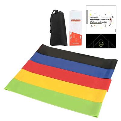 China Custom High Quality Multicolor Home Exercise Resistance Rubber Band Fitness Band With Bag for sale