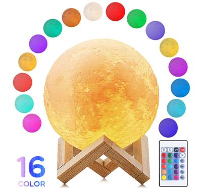 Cina Remote Control Led Light 18 cm Eco Friendly Multicolor Home Decoration Customized Levitating Moon Lamp Light 3d Print Moon Lamp in vendita