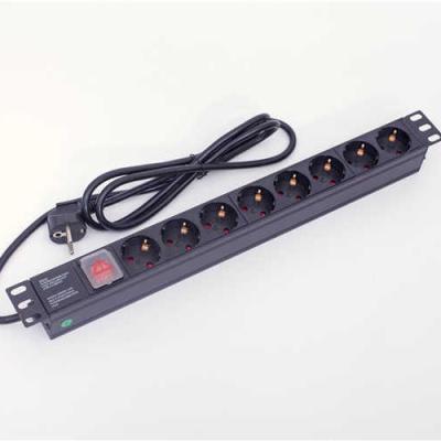 China Reliable CE 1.5u Rohs 8 Ways 1u Germany Type Socket Power Distribution Unit PDU en venta