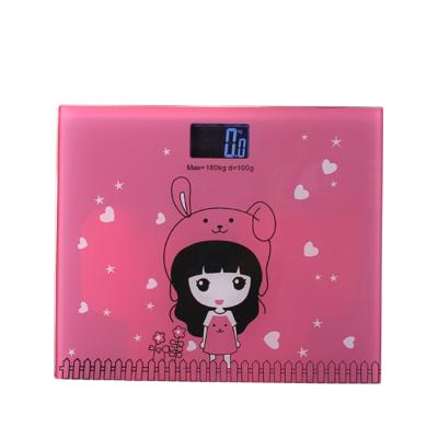 China Tempered Glass + ABS Plastic Portable Home Mini Cartoon Cute Precision Bathroom Digital Adult Durable Electronic Weight Scale for sale