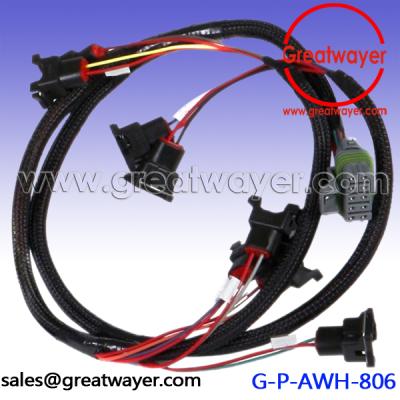 China Machinery TXL 18AWG 10 Pin Connector Mesh PET Fuel Wire Harness for sale