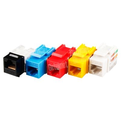 China 22-26AWG Trapezoidal UTP Cat5e cat6 RJ45 jack 10G 8P8C jack toolless keystone modular jack RJ45 bundle 10 jack coupler RJ45 outlet for sale