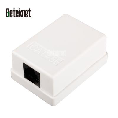 China ABS 1 rj45 cable Cat5e connector box surface mount box left side box RJ45 connector rj45 for sale