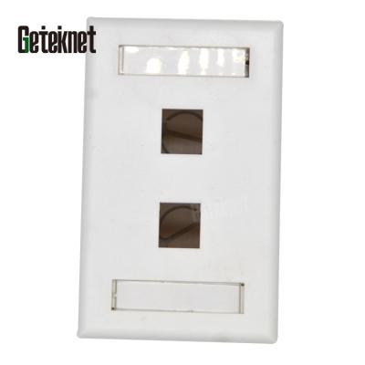 China 2port RJ45 Universal Wall Plate Keystone Face Plate Keystone Jack Face Plate Network RJ45 Flat Keystone USA Type for sale