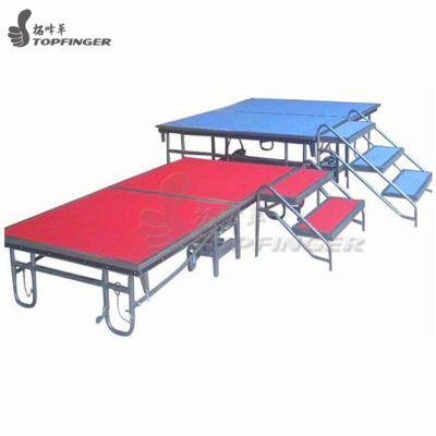 China Steel and paint aluminum assemble easy portable collapsible retractable folding up mobile banquet stage platform for sale for sale