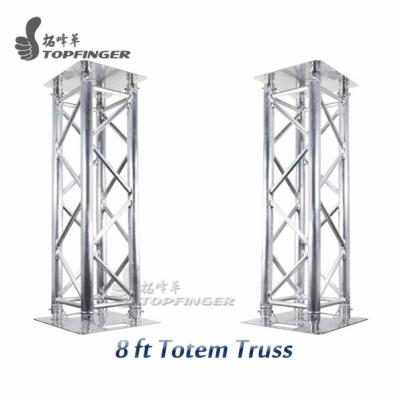 China High Quality 8 Ft Lightweight Aluminum Mobile DJ Lighting Straight Head Totem Truss For Sale for sale