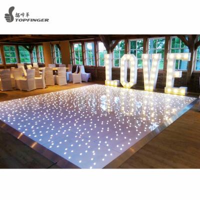 China usa los angeles color black and white party starlit round weddings led dance floor for rental 60x60cm for sale