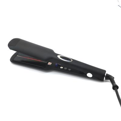 China 8891L Household Hair Straightener LCD Display Hair Flat Iron With Wide Plate Aluminum Ceramic Coated For Anion Infrared Straightening for sale