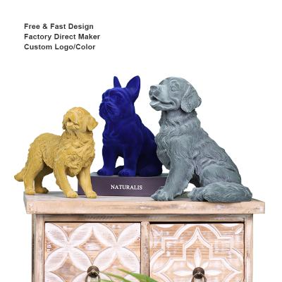 China New Redeco Art Statue Children Statues Decor Resin Home Fashion Colorful Sculpture Animal Tabletop Flocking Dog For Home Decoration for sale