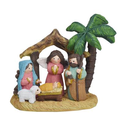 China Christmast Ornament Redeco2022 Nativity Set Resin Christmas Decorations Jesus Christmas Nativity Scene Figurines for sale