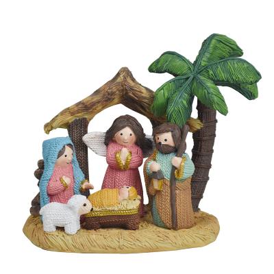 China Christmast Ornament Redeco Fashion Customized Resin Christmas Decorations Jesus Christmas Nativity Scene Nativity Set Figurines for sale