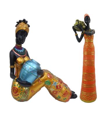 China New Design Africa Redeco Polyresin Statue Resin Religious Sculpture Women African Figurine Statue For Sale for sale