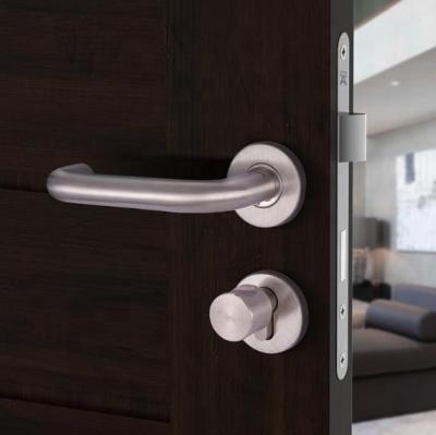 China Modern steel door handle lock 304# for door handle lock interior door gold color lock wood hot sale new design set best quality for sale