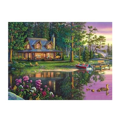 China Traditional Short Fiber Canvas Scenery Diamond Painting Canvas Wholesale Painting Art Crystal Painting for sale