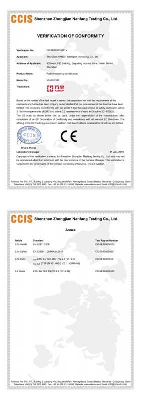 CE - Shenzhen Vanch Intelligent Technology Co., Ltd.