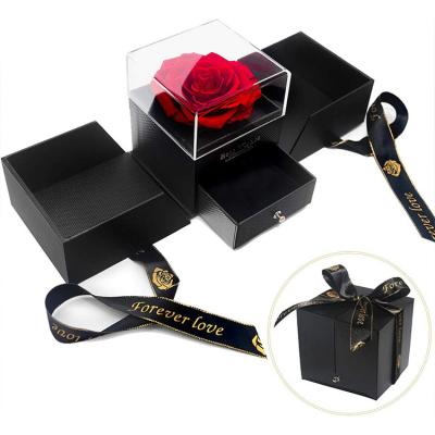 China Wholesale Durable Preserved Eternal Rose Preserved Flower Rose Jewelry Box Rose For Mother s Day for sale