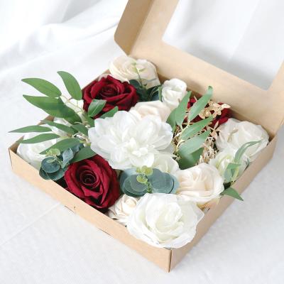 China Wholesale Fashional Artificial Flowers Flower Bouquet Boxes Centerpieces Flowers For Wedding Decorative Table Artificial Flowers for sale