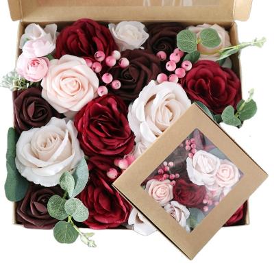 China Fashional Artificial Flowers Selling Best Wedding Decoration Flower Artificial Flower Box Gift Engagement Decoration for sale