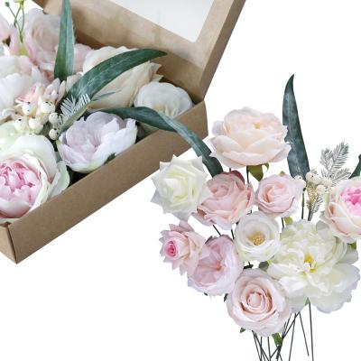 China Fashional Best Real Artificial Flowers Touch Artificial Flower Selling Silk Flowers Bulk Wedding Bouquets For Bride for sale