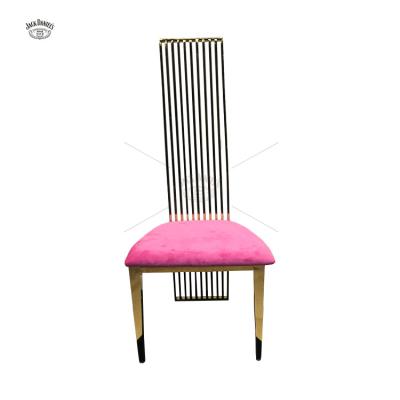 China Modern High Quality Stainless Steel Frame Comfortable Dining Chair Luxury Chairs For Events Wedding Party for sale