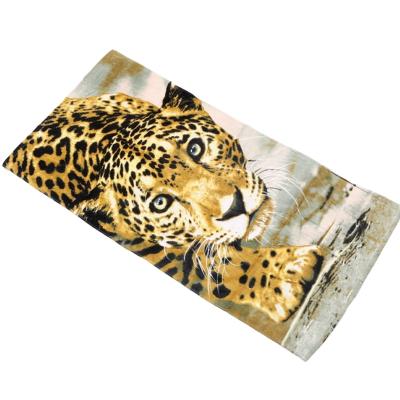 China 100% Cotton Compressed Logo Pattern Animal Printing Beach Towel With Low Price for sale