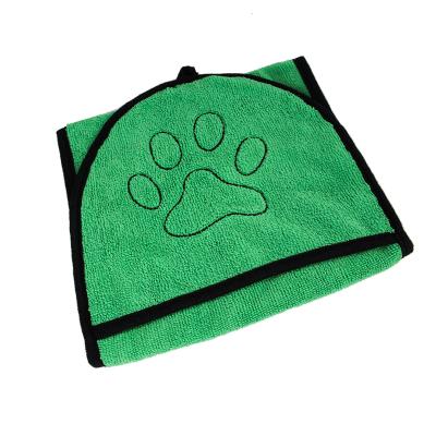 China Compressed Paw Embroidery Eco-Friendly Microfiber Custom Design Dog Grooming Towel Pet Bath Towel for sale