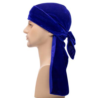 China Custom Short Velvet Headwraps Durags For Men Femal Male  India Turban for sale