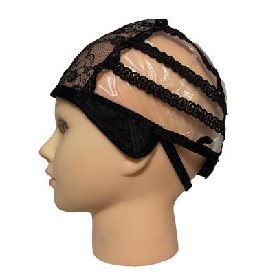 China Multifunctional Wholesale Black Adjustable DIY Mesh Lace Vent Wig Cap for sale