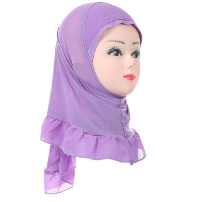 China Sweetly 2021 fashion cutlet falbala kids matching soft hijab kids for sale