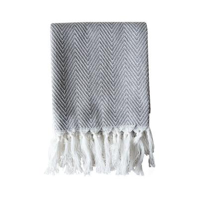 China Compressed inweave Nordic simple reusable luxury cotton kitchen towels elite 100% fishbone fringe for sale