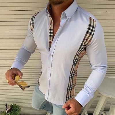 China Anti-pilling newest design copy long sleeve men's shirts 2021 summer men's fashion casual slim shirts for sale