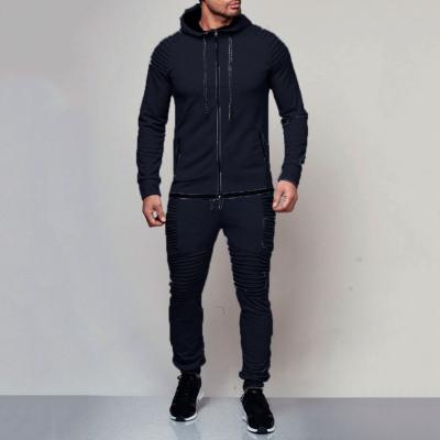 China Best Seller Breathable Solid Color Long Sleeve Two Piece Sets For Men Outdoor Sports Casual Hoodie Suit for sale