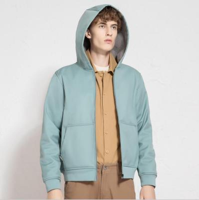 China Good Quality Anti-wrinkle Solid Color Zip Up Hoodie Men Autumn And Winter Outdoor Windproof Waterproof Hoodies for sale