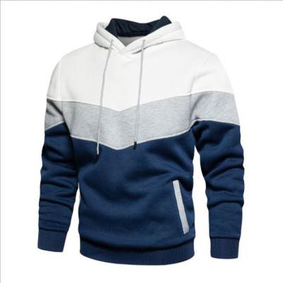 China New Fashionable Anti-wrinkle Long Sleeve Color Matching Hoodies For Men's 100% Polyester Men's Sports Casual Hoodies for sale