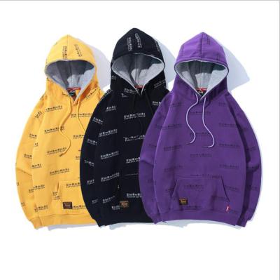 China Good Quality Anti-wrinkle Letter Print 100% Cotton Hoodies For Men Loose Fit Sports Casual Mens Hoodies for sale