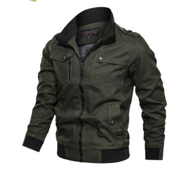 China Latest Design Solid Color QUICK DRY Stand Collar Men Fashion Jacket Autumn 100% Cotton Men Plus Size Casual Slim Jacket Coat for sale