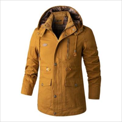 China Amazon 2021 Solid Color QUICK DRY Multi Pockets Mens Jackets Plus Size Hooded Mens Winter Jackets Coats for sale