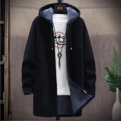 China New Arrival Solid Color Anti-wrinkle Knitted Custom Men Autumn Winter Sweatshirt Wholesale Cardigan Men Hoodie Sweater for sale