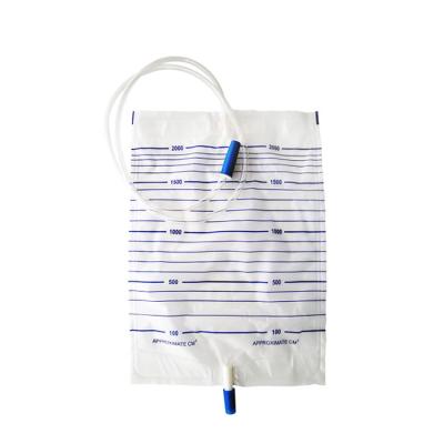 China Personal Care PVC 2000ml Screw Valve Medical Urine Bag Adult Baby Urine Bag for sale