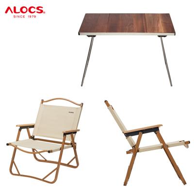 China Modern Alocs Factory Production Cheap Garden Furniture Raising Convenient Folding Outdoor Camping Chair Table And Chair Set for sale