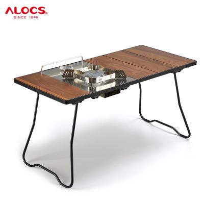 China Modern Alocs Factory Production Cheap Garden Furniture Raising Convenient Folding Outdoor Camping Table for sale