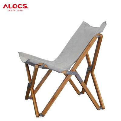 China Alocs Best Camouflage Outdoor Double Modern Bamboo Wholesale Lightweight Folding Wood Camping Chair for sale