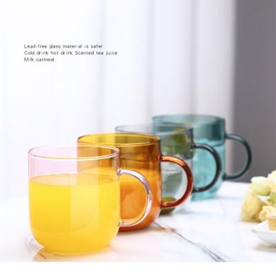 China Alocs Travel Coffee Mug Viable Customizable Colorful Clear Glass Coffee Mug for sale