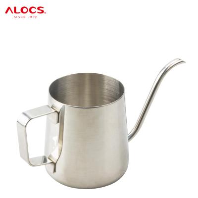 China Alocs Stocked 250 350ml Handling Ear Hand Blunt Pot Manual Coffee Gooseneck Pot for sale