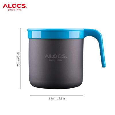 China Alocs 400ml Color-Drip Food Grade Travel Camping Drinks Cup Viable Aluminum Coffee Mug for sale