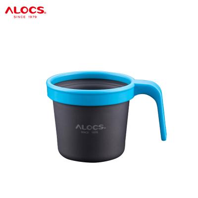 China Alocs Corrosion Resistance Durable Scratch Resistance Small Space Outdoor Aluminum Camping Drink Water Tea Cup for sale